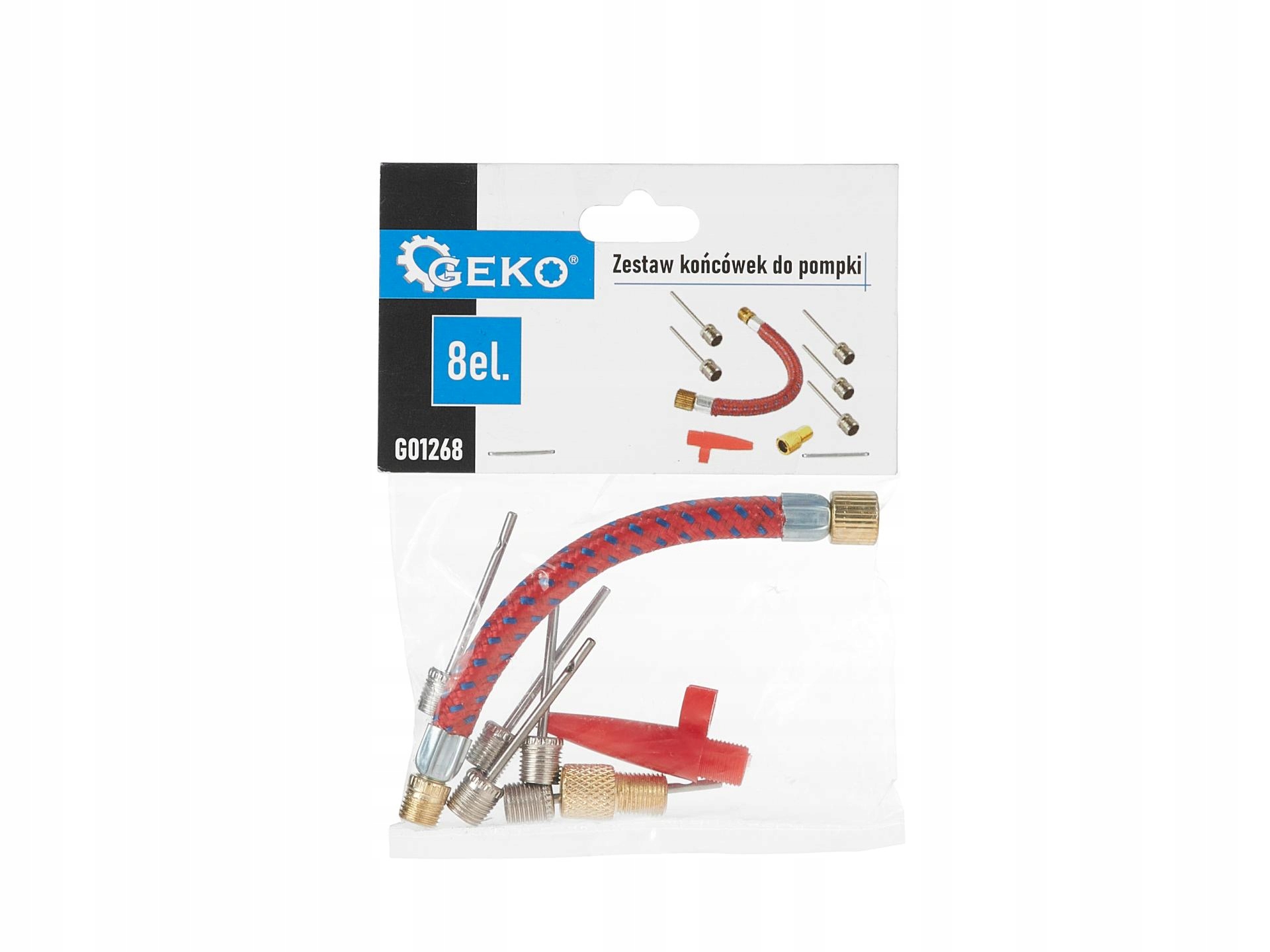 Zestaw końcówek do pompki - igła, wężyk, adapter 8el. (40/400) Marka Geko