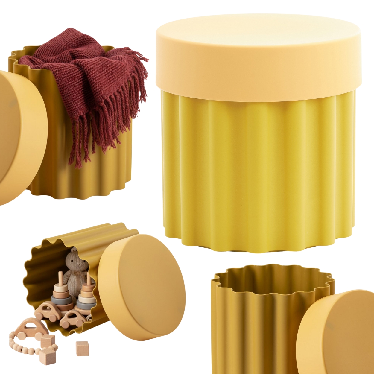 Minimalistický žlutý Moderní stolek S Pomocným Úložným Prostorem Na Kávu