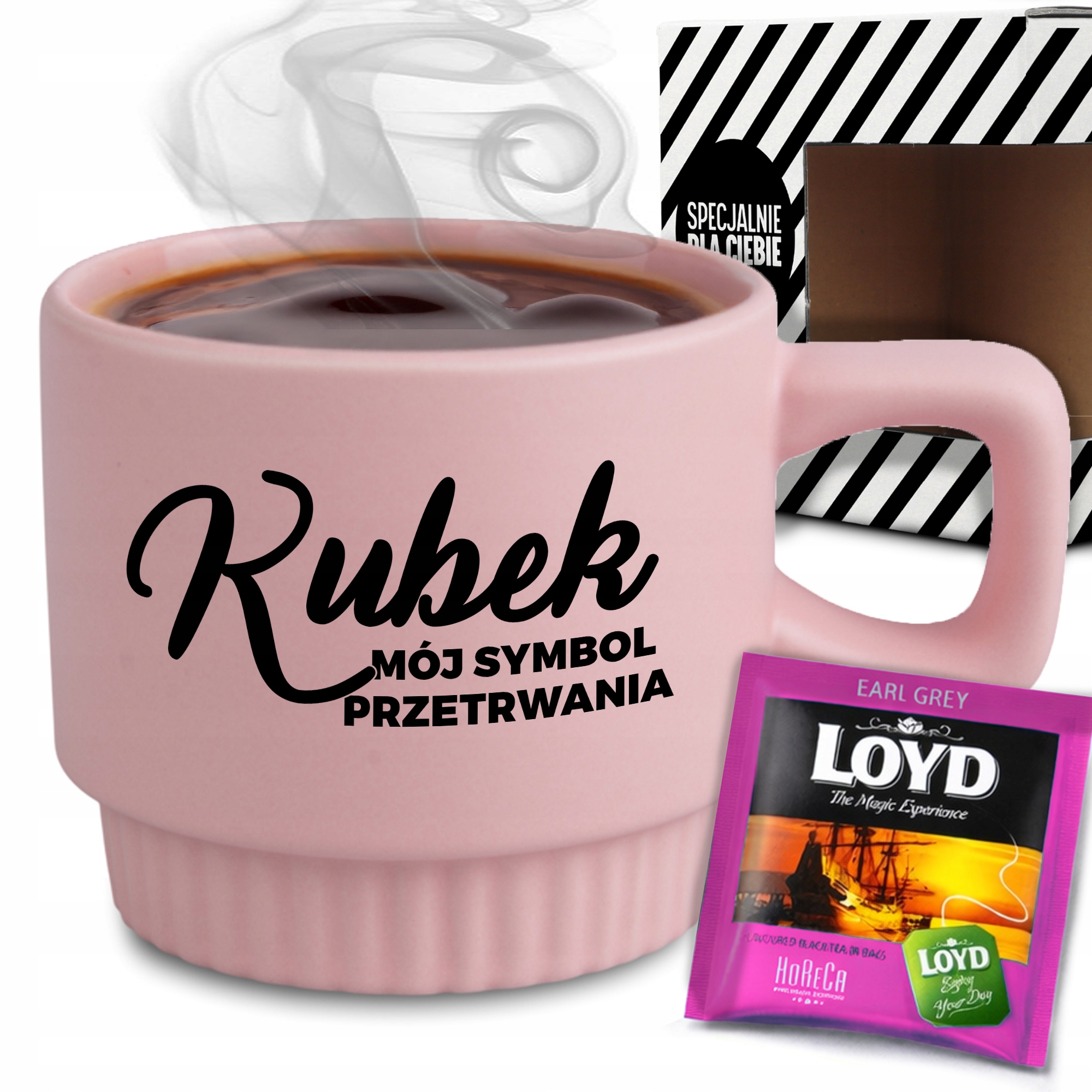 Ryhovaný Hrnček V Krabičke Ružový Čaj, Môj Symbol Prežitia, Darček