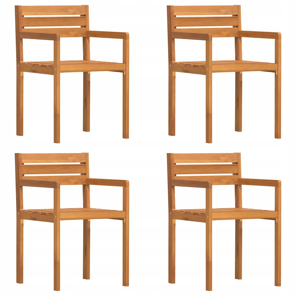 Dřevěné zahradní židle z akácie 50 x 53 x 80 cm, 4 kusy