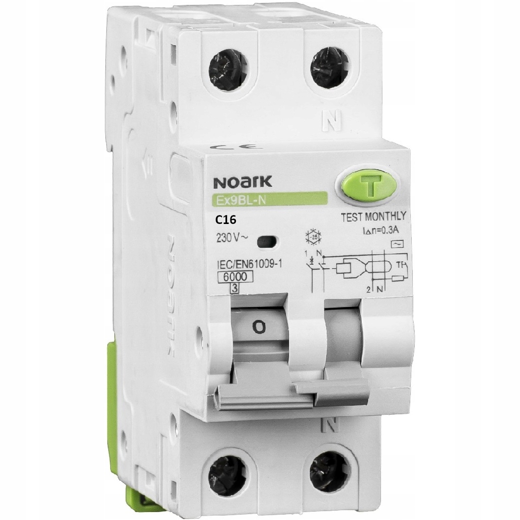 Noark Wyłącznik Różnicowo-nadprądowy Kombinowany Rcbo 1-faz C 16A A 2P 30mA