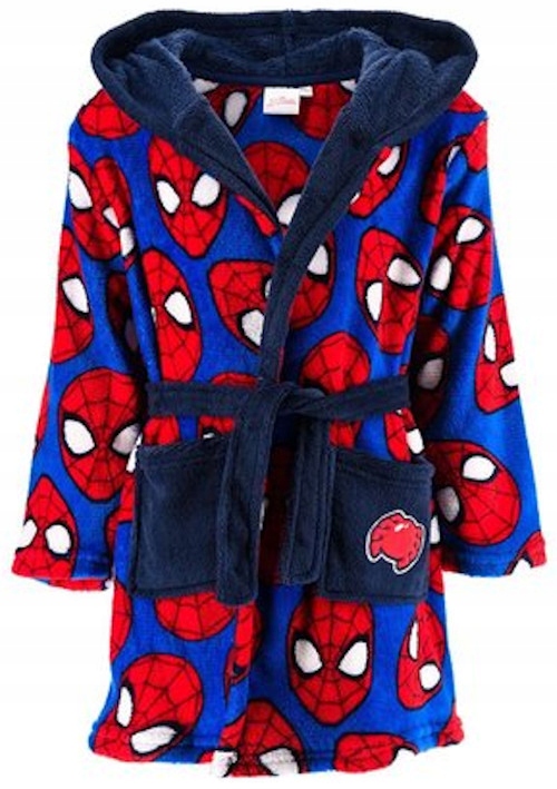 SPIDERMAN SZLAFROK CHŁOPIĘCY niebieski MIĘKKI FN01i