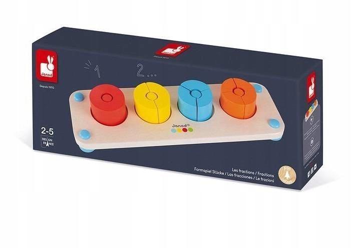 JANOD Drewniana Układanka UŁAMKI Essentiel J05072 Materiał drewno