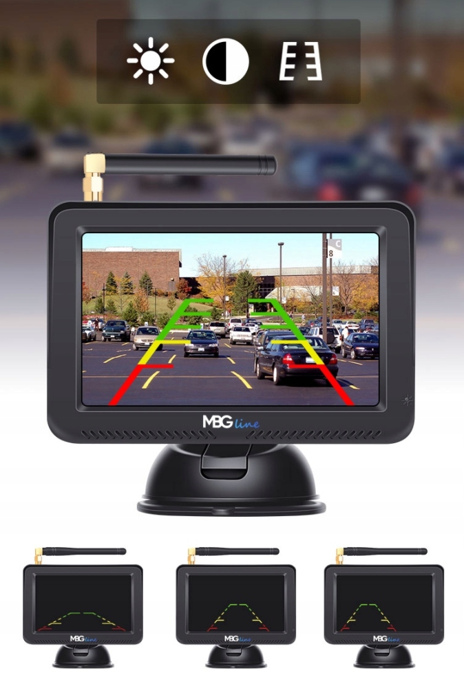 BEZPRZEWODOWY ZESTAW COFANIA HD KAMERA LCD 4 3 LCD Display screen