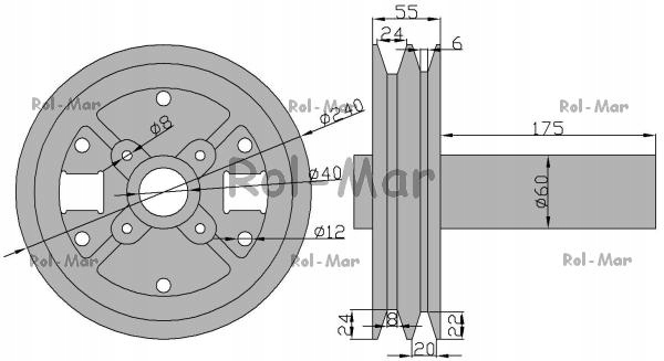 Koło pasowe odrzutnika z tuleją 5050620190 Bizon Producent części Rolmar