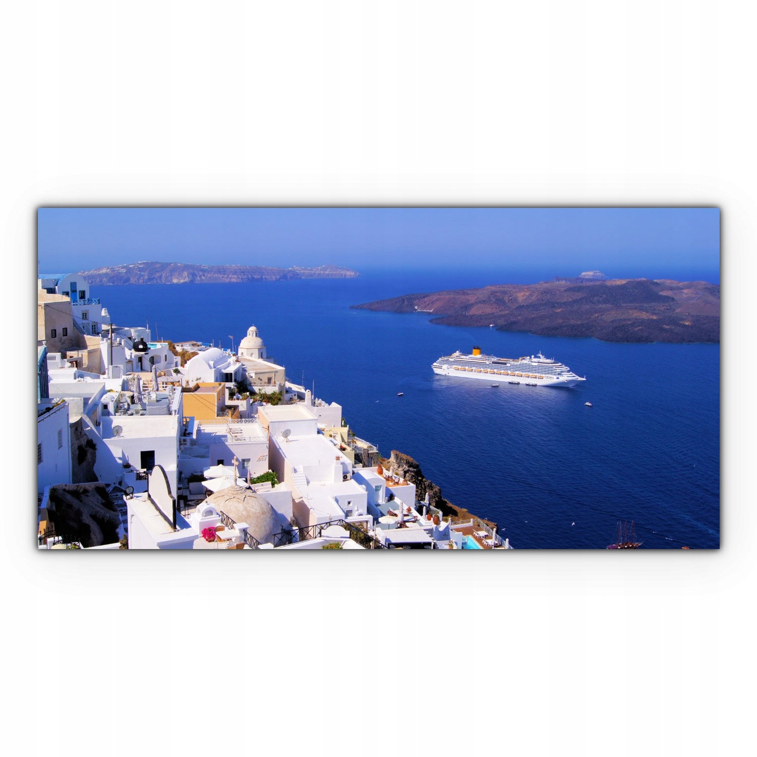 

Canvas do sypialni 100x50 Santorini Miasto Wyspa