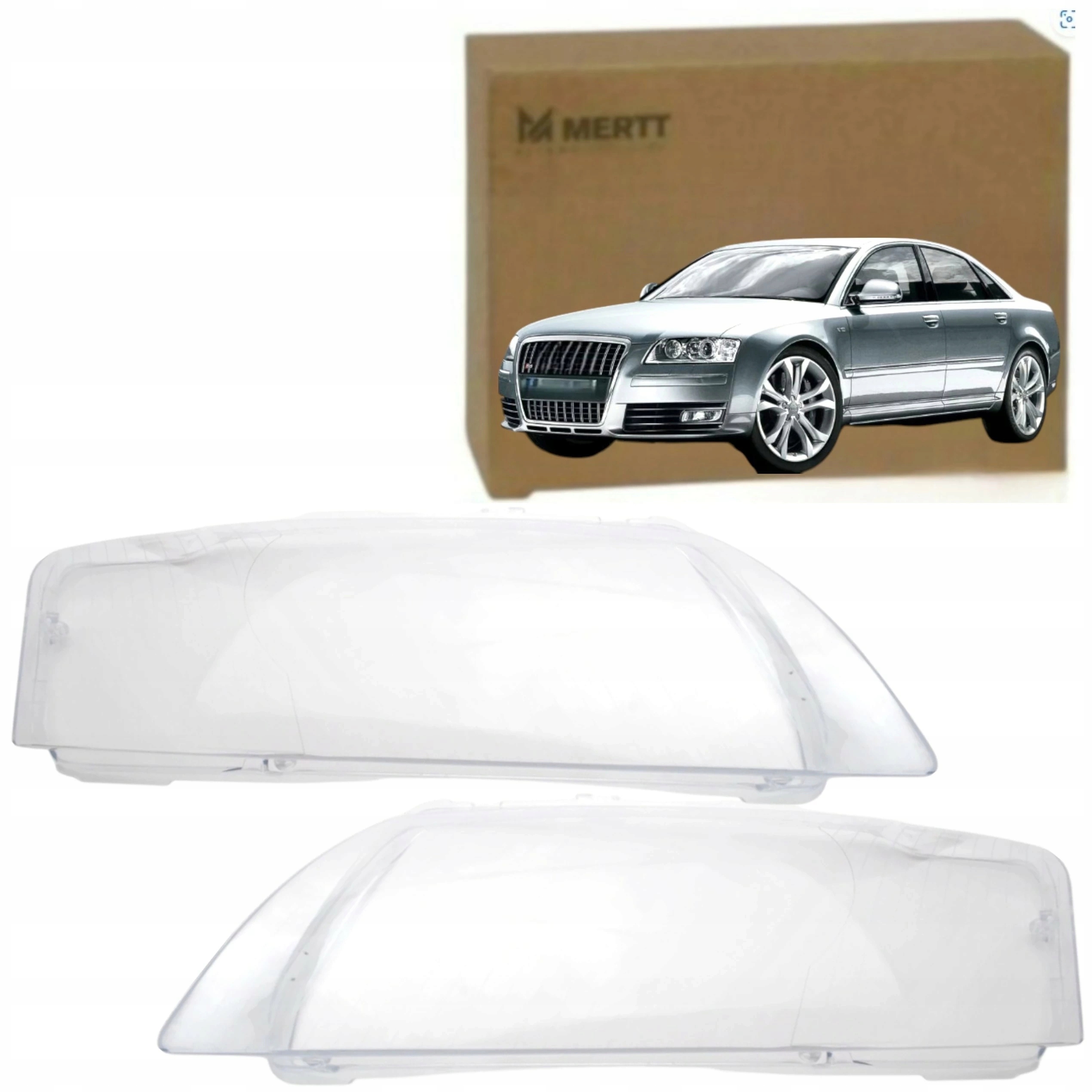 Sada x2 Klosz Levá sklo světlometu lampa Audi A8 S8 D3 4E 04-10 po faceliftu