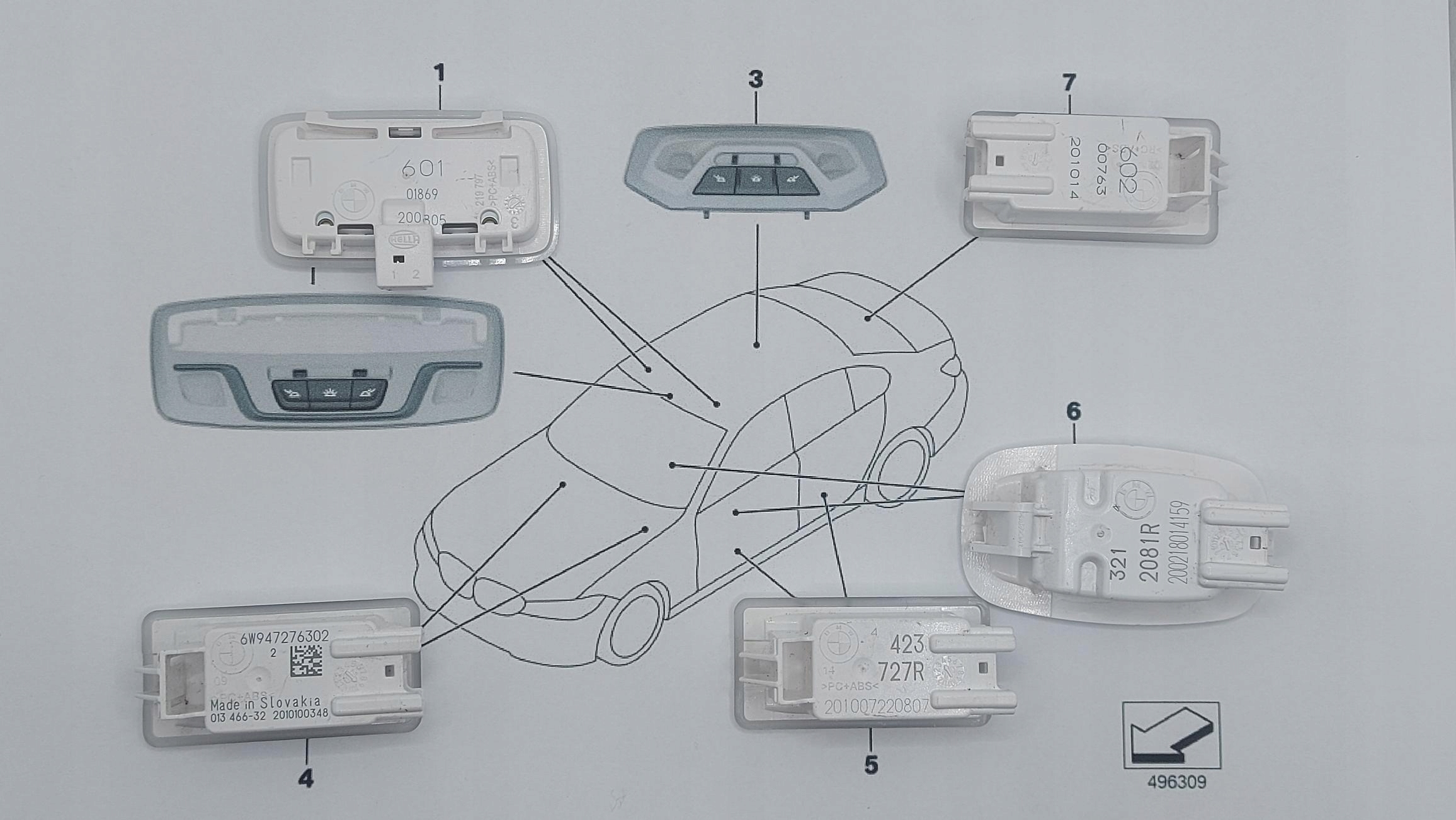 7948093 - ИНТЕРЬЕР СВЕТ BMW ORIGINAL SET SET