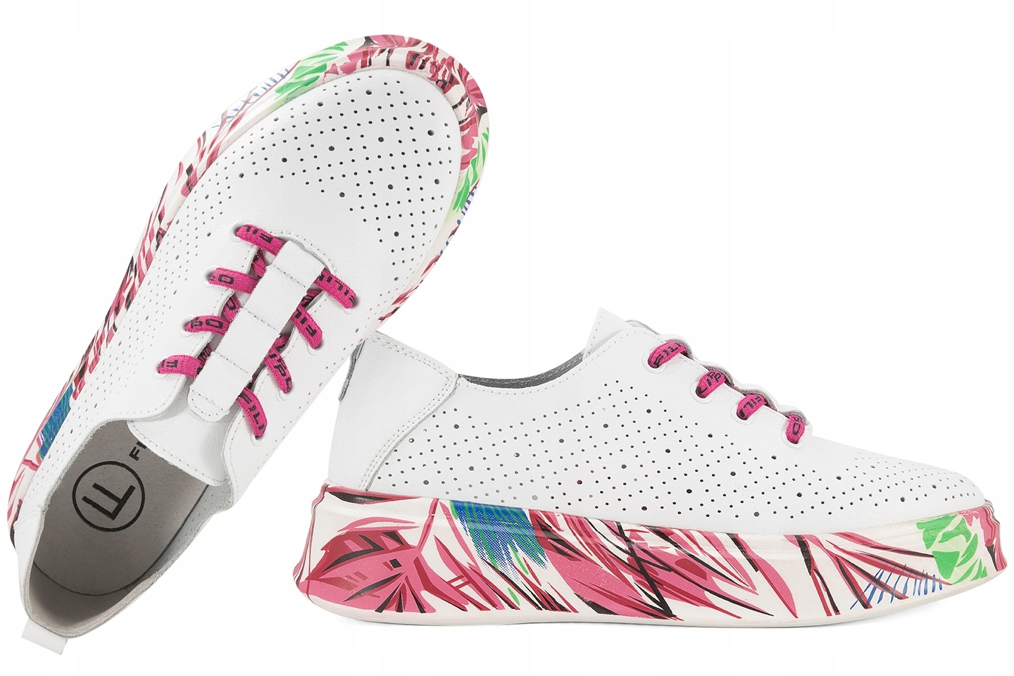 Filippo DP6698 Ažurové Polobotky Tenisky Na Platformě Kožené 40 Bílá