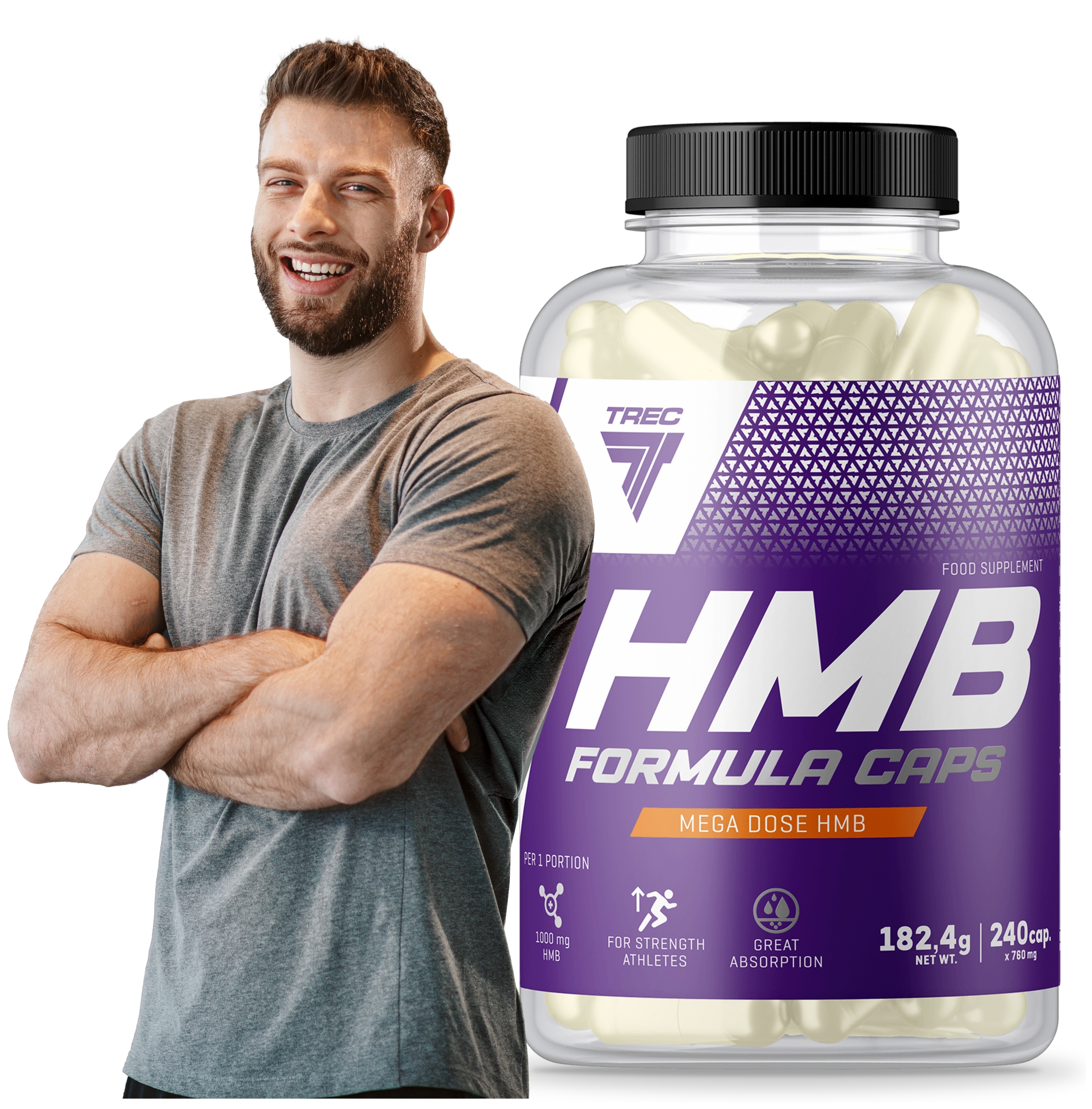 TREC HMB Formula CAPS 240 CAPS скульптура мышцы силуэт катаболизм