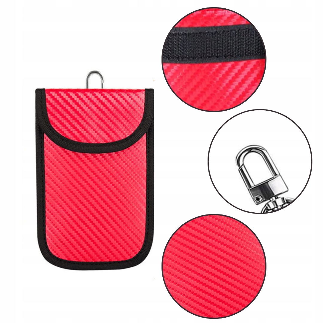 2x ETUI ANTYKRADZIEŻOWE NA KLUCZYK RFID BLOKUJĄCE SYGNAŁ Z KARABIŃCZYKIEM Marka inna
