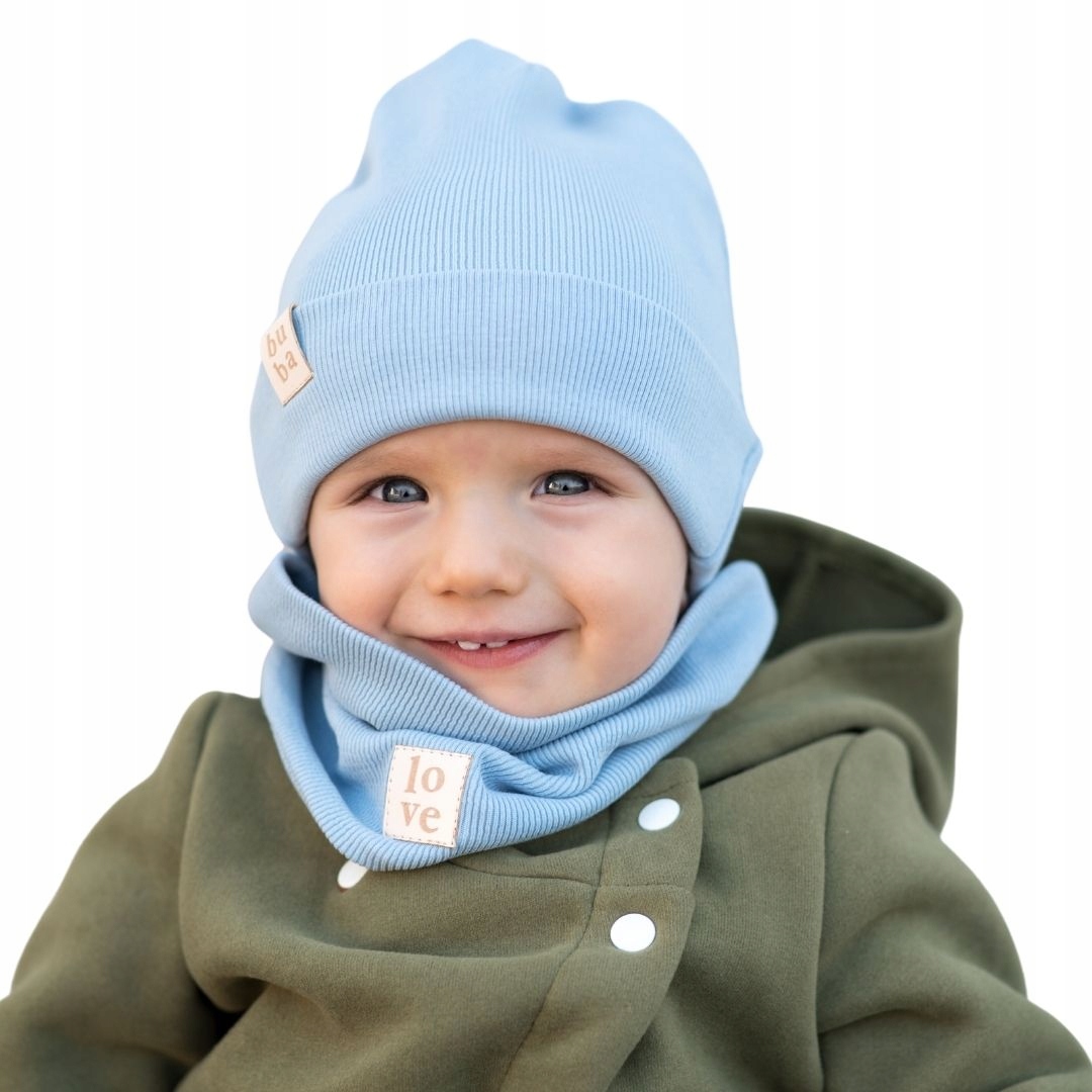 

Czapka wiosna-jesień z kominem - błękit 46-52