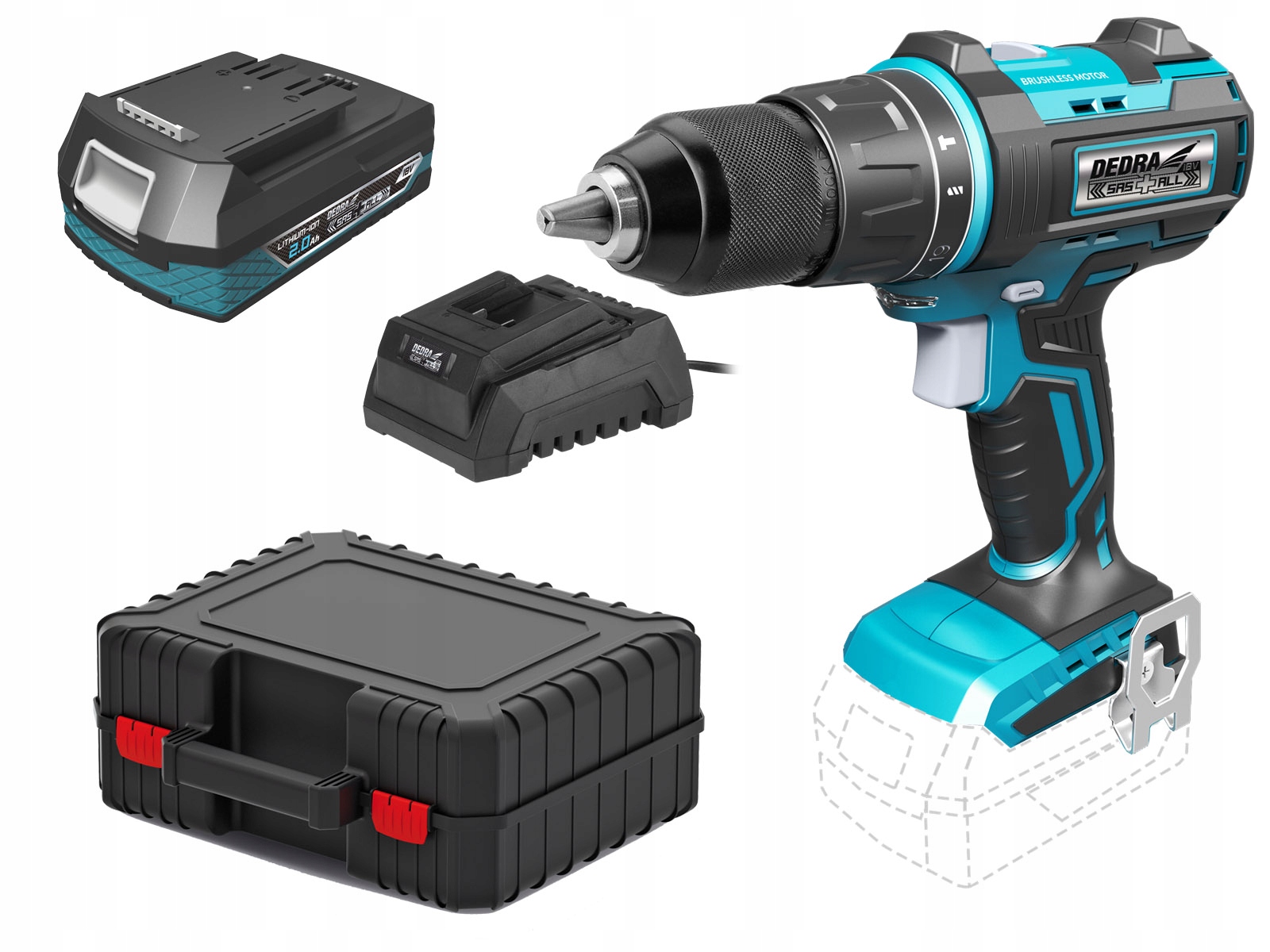 

Dedra Wiertarko-wkrętarka Udar 7142 Sas 2Ah+KUFER