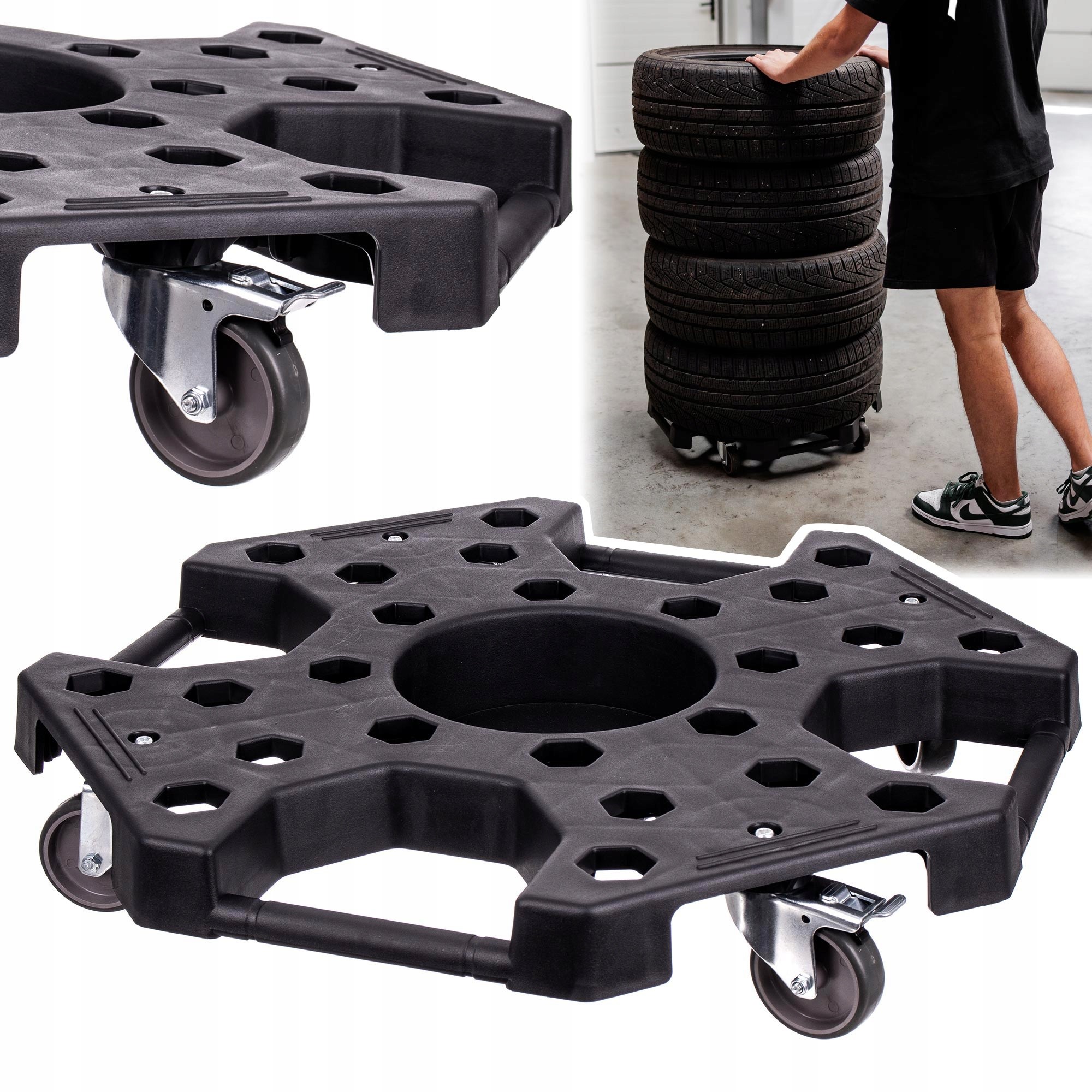 Stojan Platforma na kola Pneumatiky 150 kg Přepravní vozík pro kola Ráfky