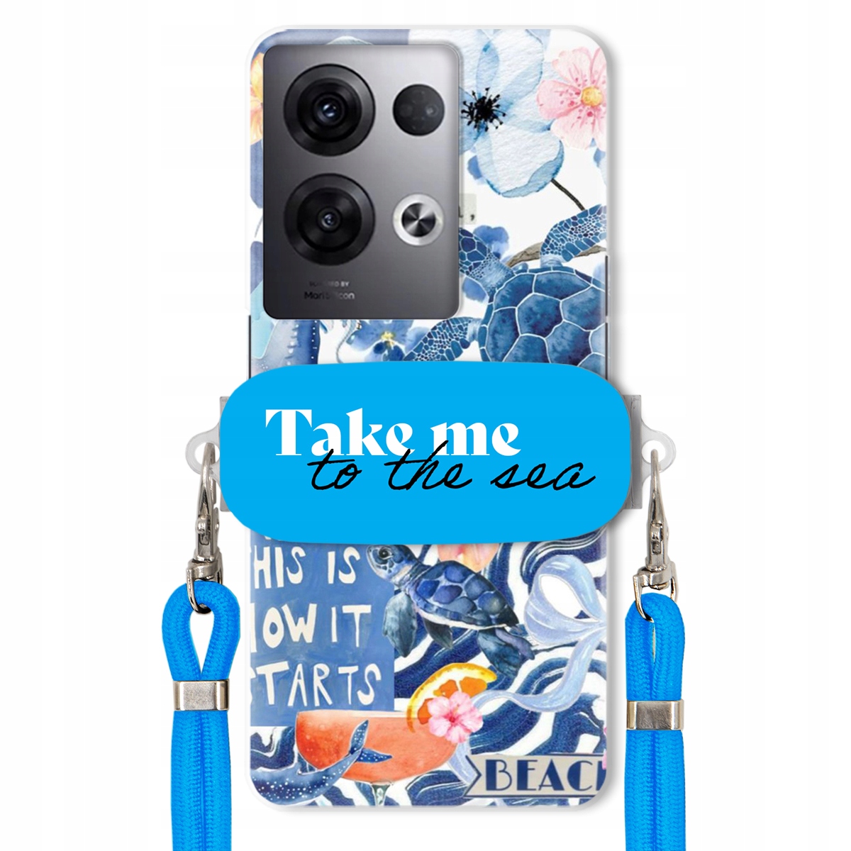 Puzdro pre Oppo Reno 8 Pro Plus 5G Modré vodítko držiak Take Me To The Sea