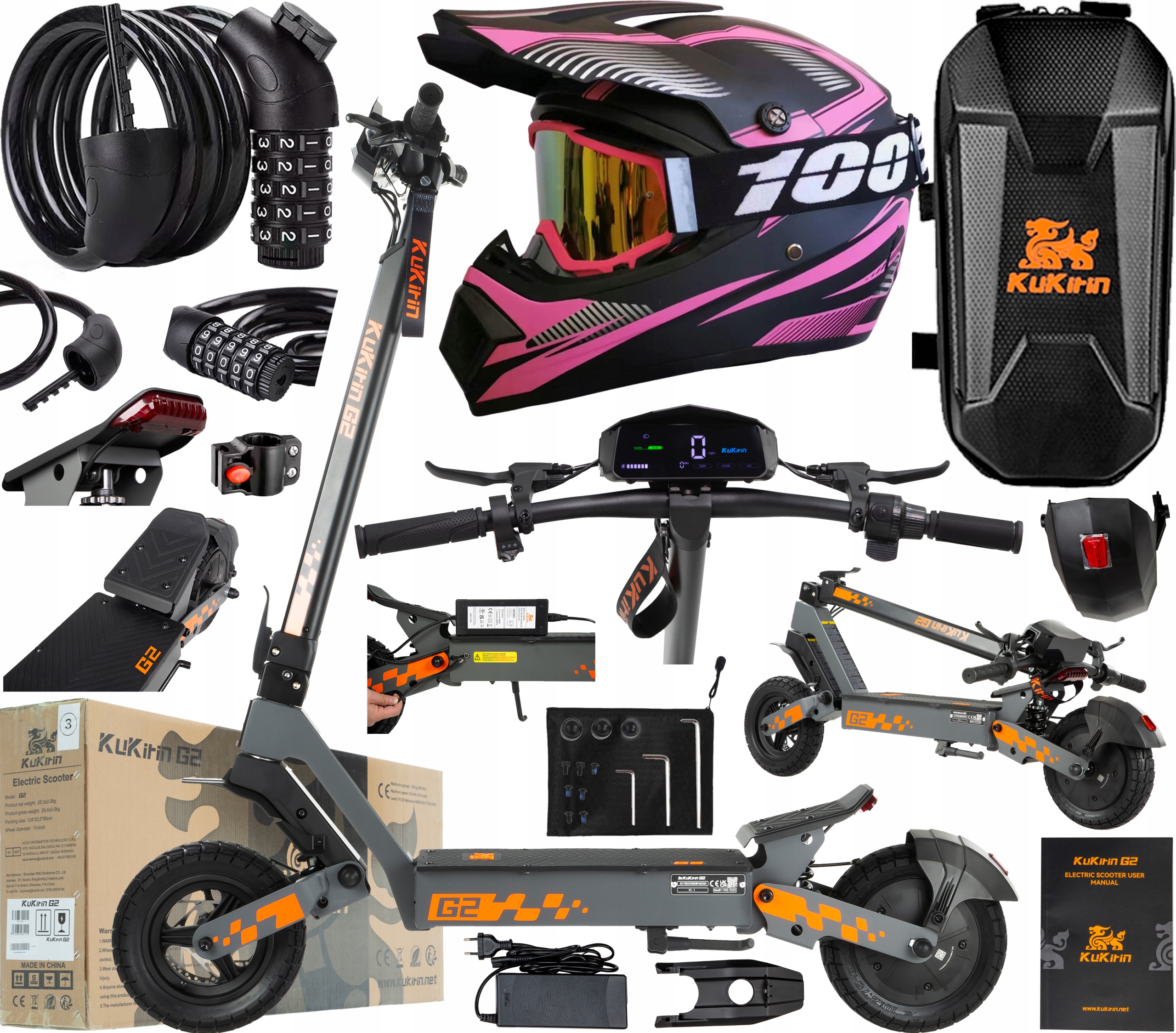 2026 KuKirin G2 pojazdy elektryczne 800W 45KM/H 48V 15Ah 55KM 10" +Prezent