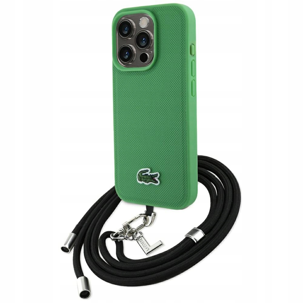 Pouzdro Lacoste Iconic Petit Pique Crossbody Cord pro iPhone 15 Pro zelené