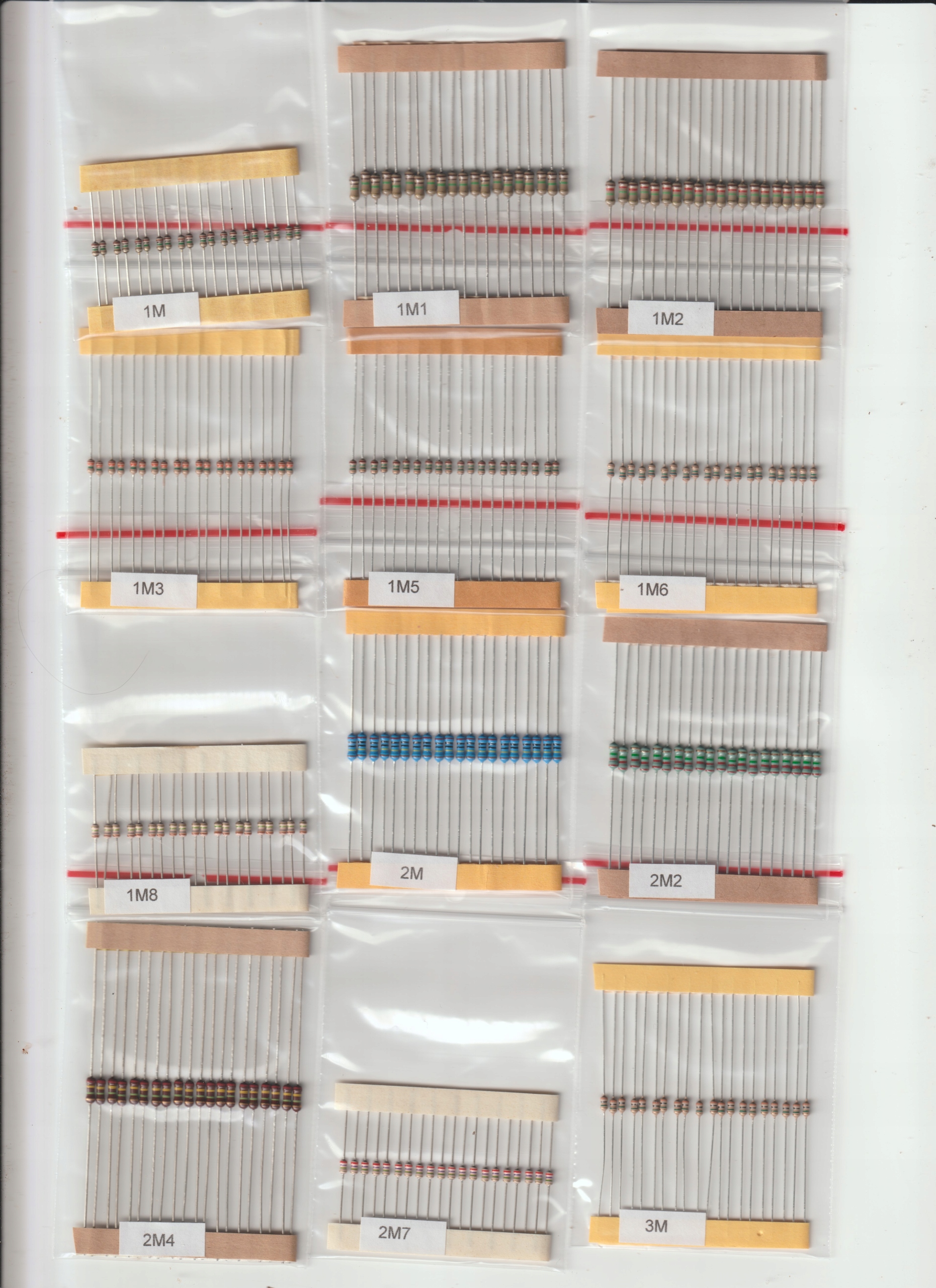 Zestaw Rezystorów Tht 1M-10M Szereg E-24