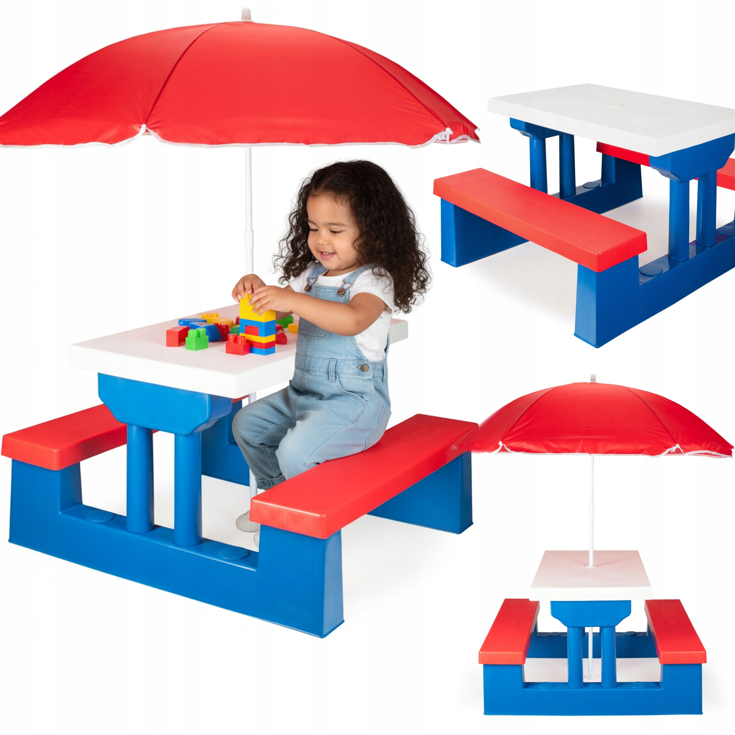 ДЕТСКИЙ САДОВЫЙ СТОЛ ДЛЯ ПИКНИКА С ЗОНТИКОМ, ДЕТСКИЙ СТОЛ СО СКАМЕЙКАМИ, НЕ