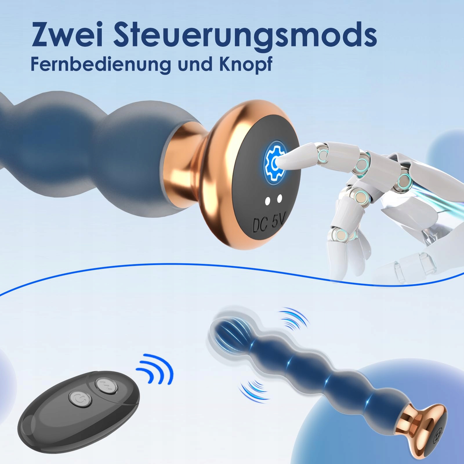 ANALVIBRATOREN Silikonowy Korek Analny Dla Kobiet i Mężczyzn Z Pilotem — miniatura 7