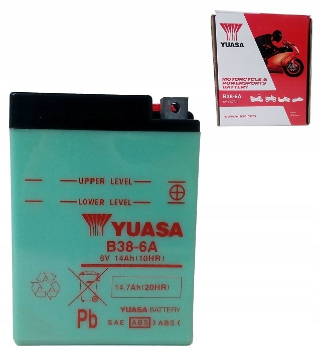 Аккумулятор YUASA B38-6A 6V 14Ah