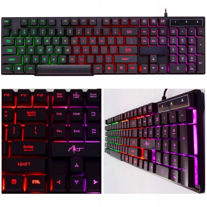 

Klawiatura Podświetlana Dla Graczy Gamingowa Led