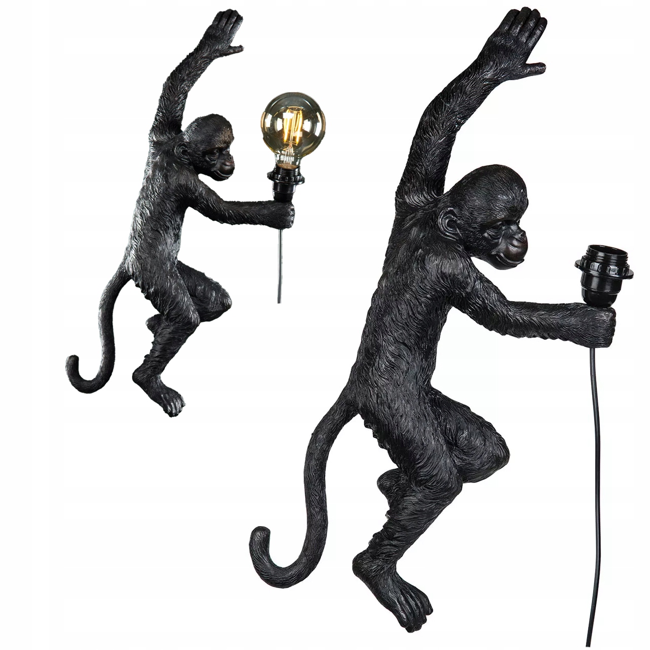 Lampa Kinkiet Ścienna Małpa do salonu sypialni 60cm E27 do powieszenia