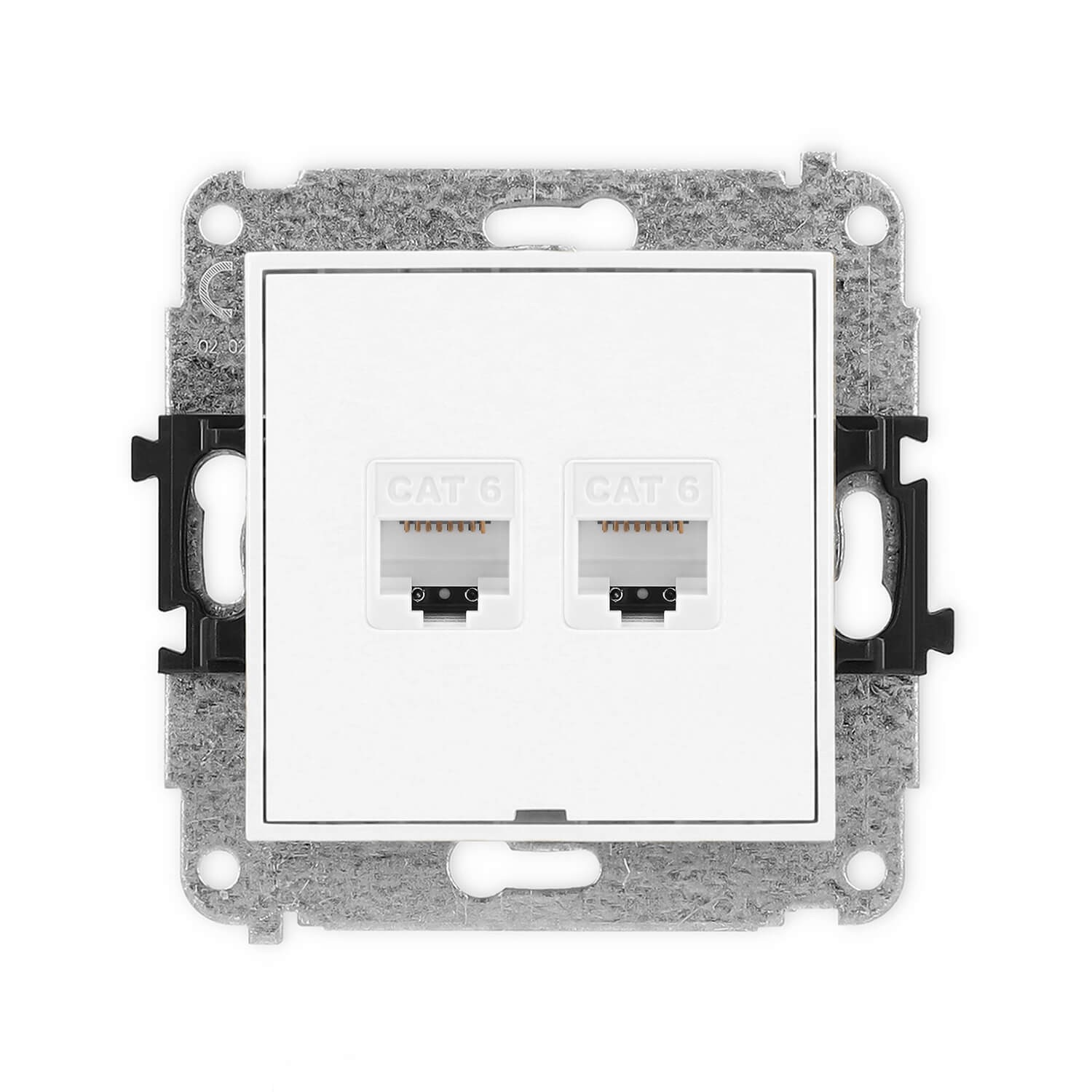 Karlik Mini gniazdo komputerowe RJ45 podwójne kat. 6 białe MGKBO-4