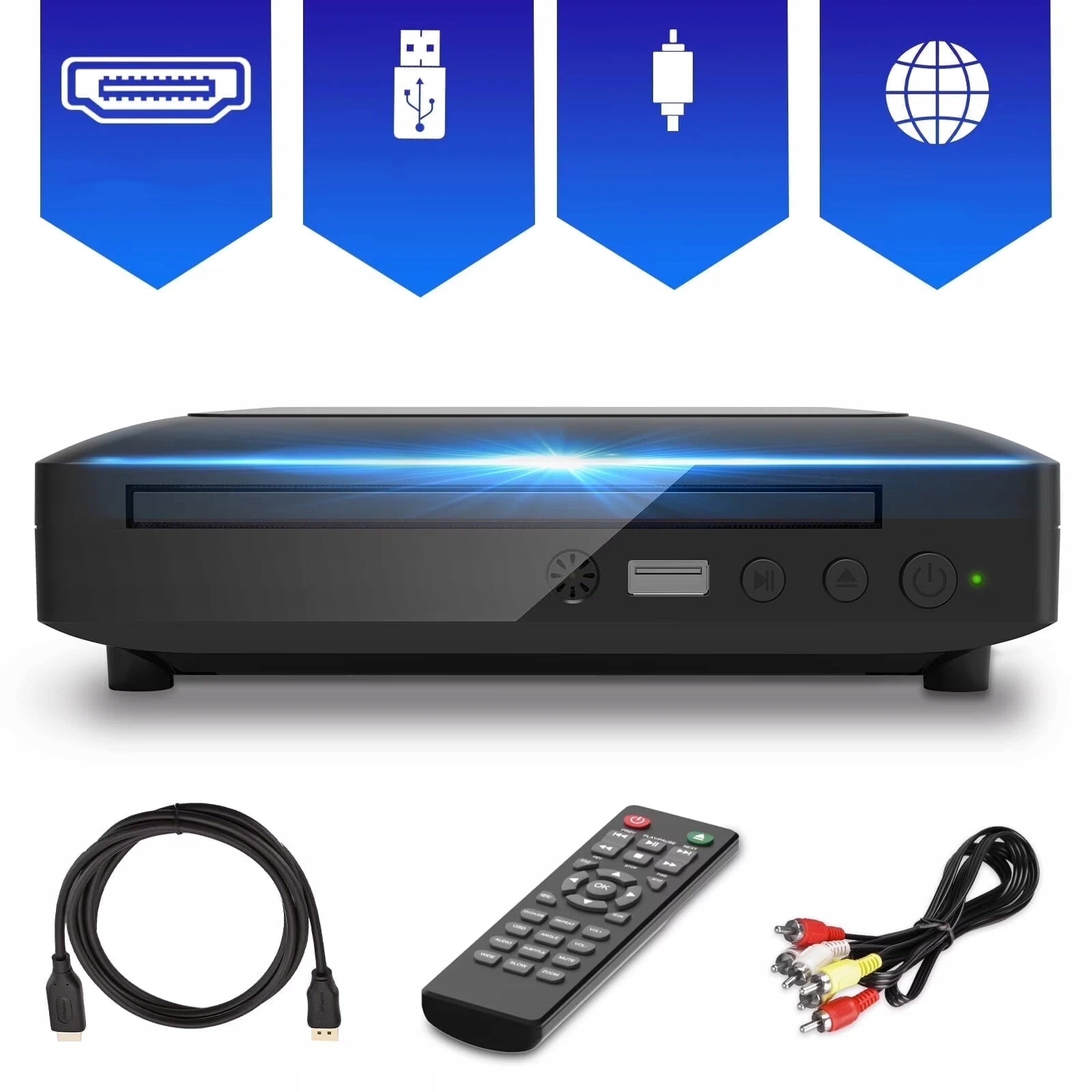 DVD Přehrávač Usb CD DVD Hd 1080P S Hdmi Pro Tv, Černý, Mini Sada