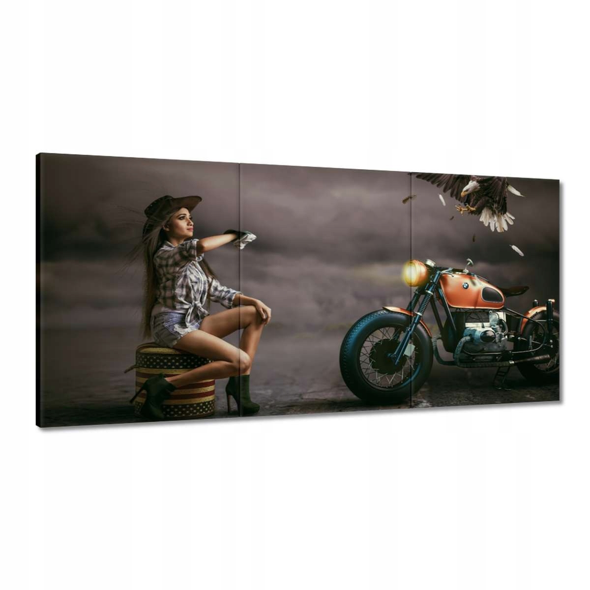 Obrazy 180x90 Motocykel a dievča