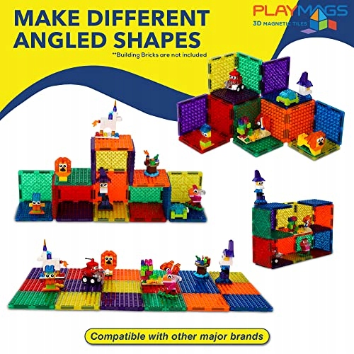 Playmags Magnetic Tiles Magnetic Building Bricks Exclusive Magnetic Block 15495319625 Allegro.pl