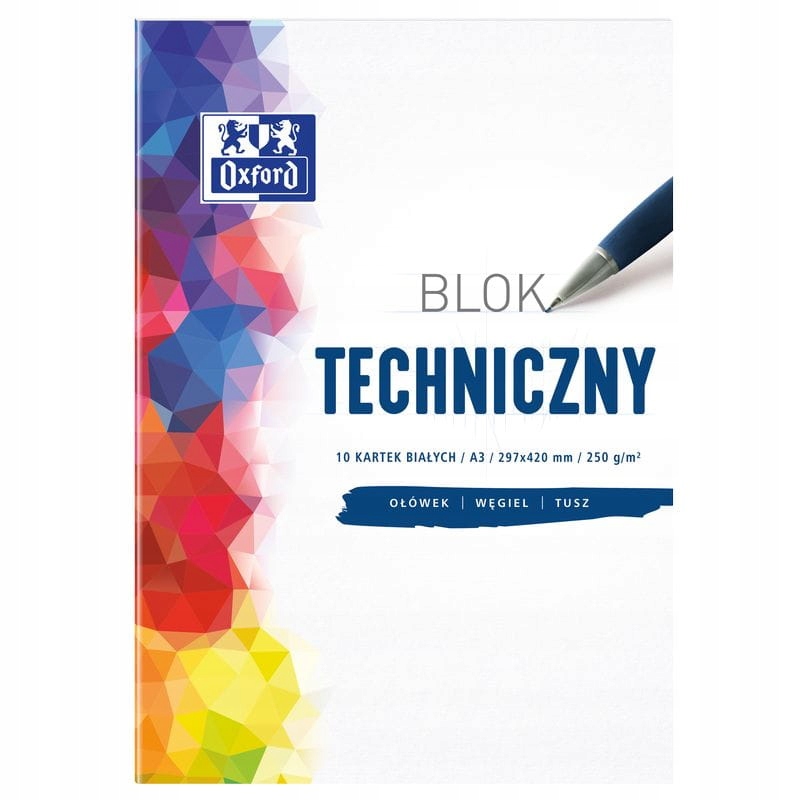 

Blok techniczny Oxford A3 250g białe kartki