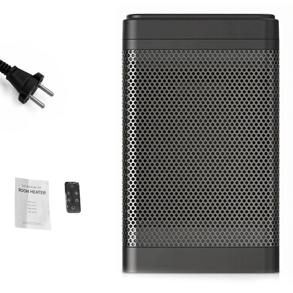Termoventilátor Elektrický Keramický Ohřívač 1500 W Přenosný, Černý