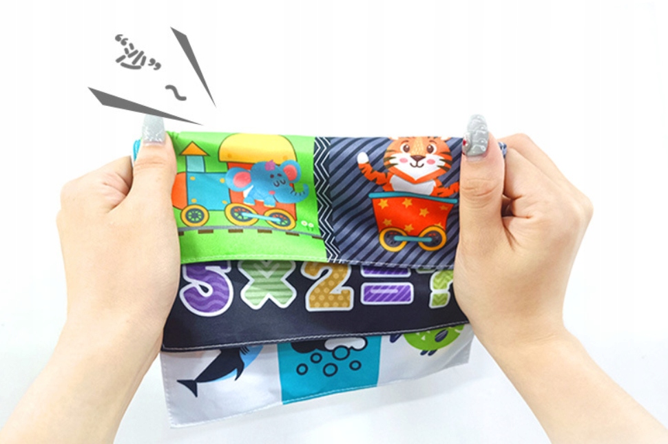 SORTER PUDEŁKO Z CHUSTECZKAMI ZWIERZĄTKA PLUSZOWE MONTESSORI SENSORYCZNE Szerokość produktu 25 cm