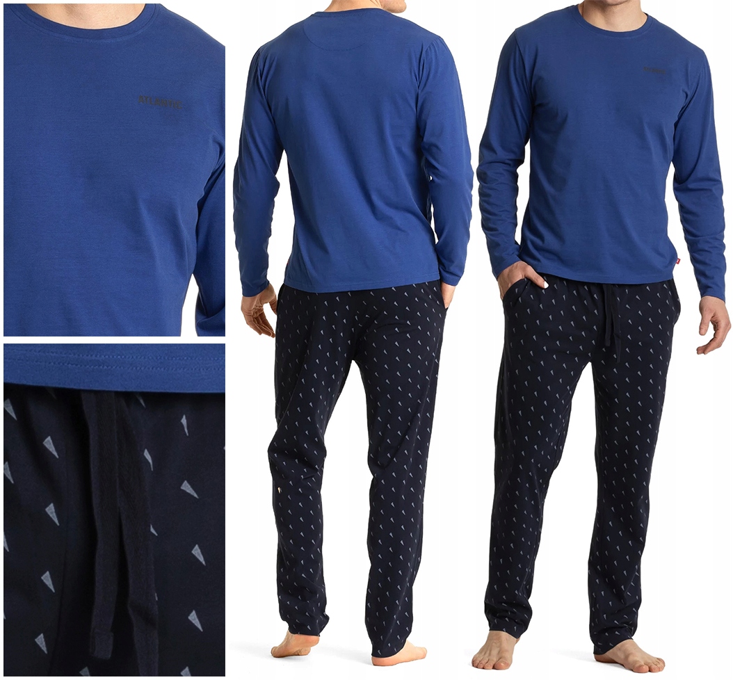 Pánské Pyžamo Atlantic NMP-361 s dlouhým rukávem Bavlněné XXL