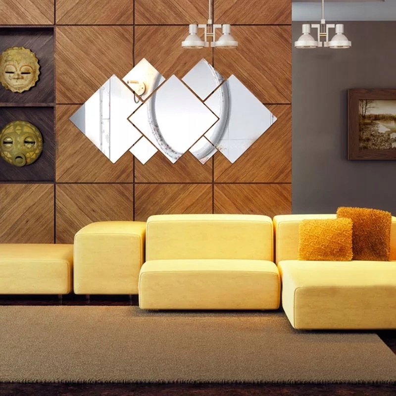 LUSTRO samoprzylepne KWADRATY naklejka 7 szt. Materiał ramy brak ramy