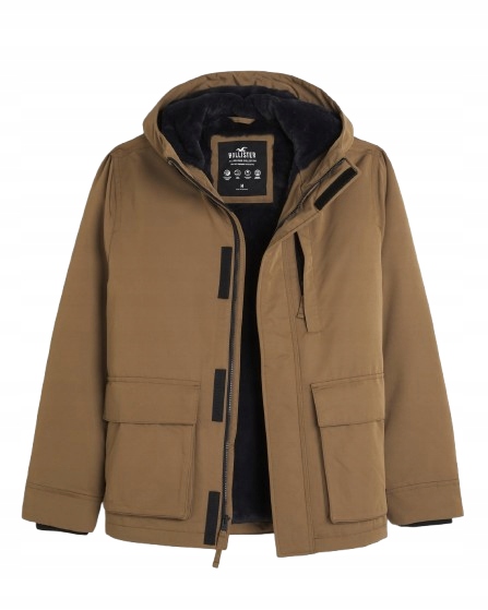 Bunda Abercrombie Hollister L zimní hnědá kožíšek sherpa