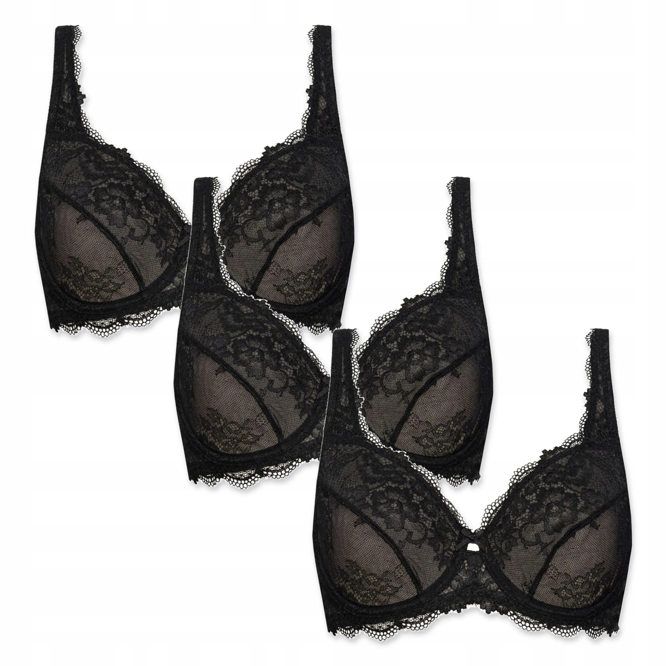 Sada 3 podprsenek Sielei Wonder Lace 2442 černá 90C