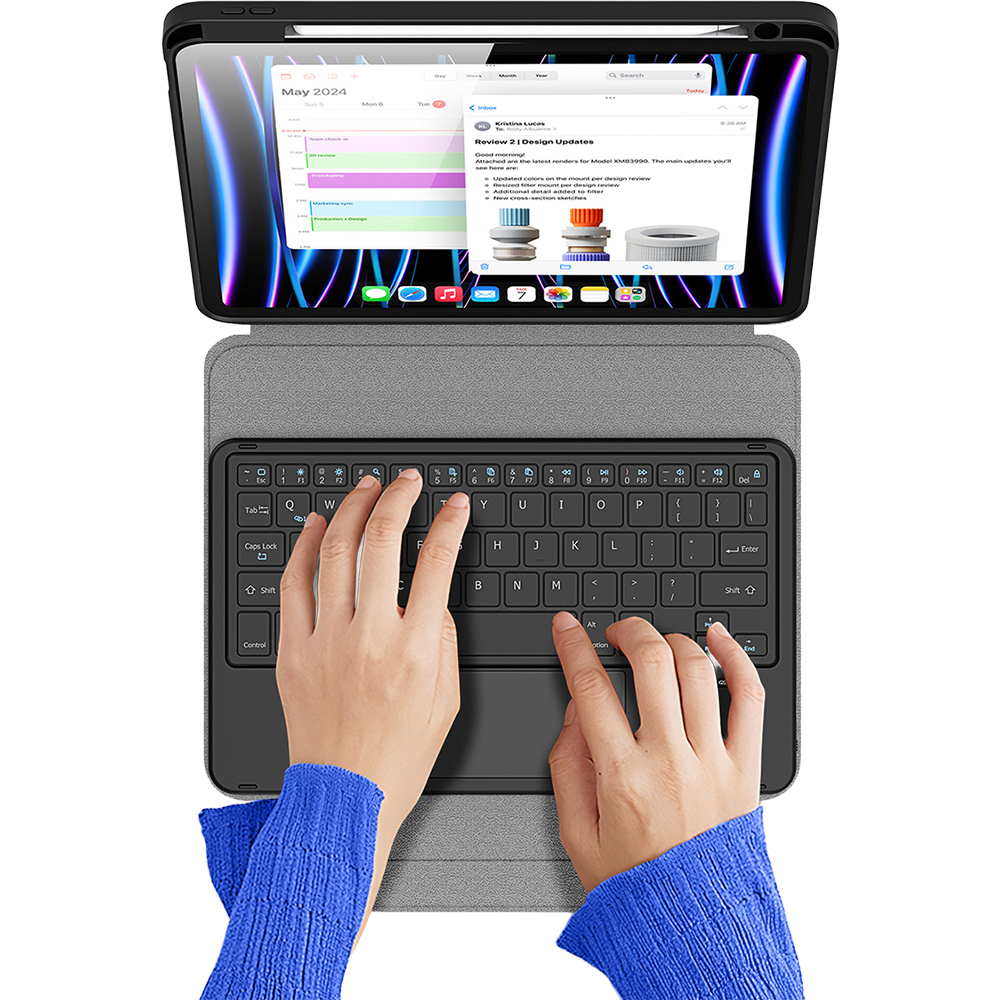 Pouzdro pro iPad Air 11 2020-2026 Pro 2018-2022 Dux Ducis, uzamykatelná klávesnice