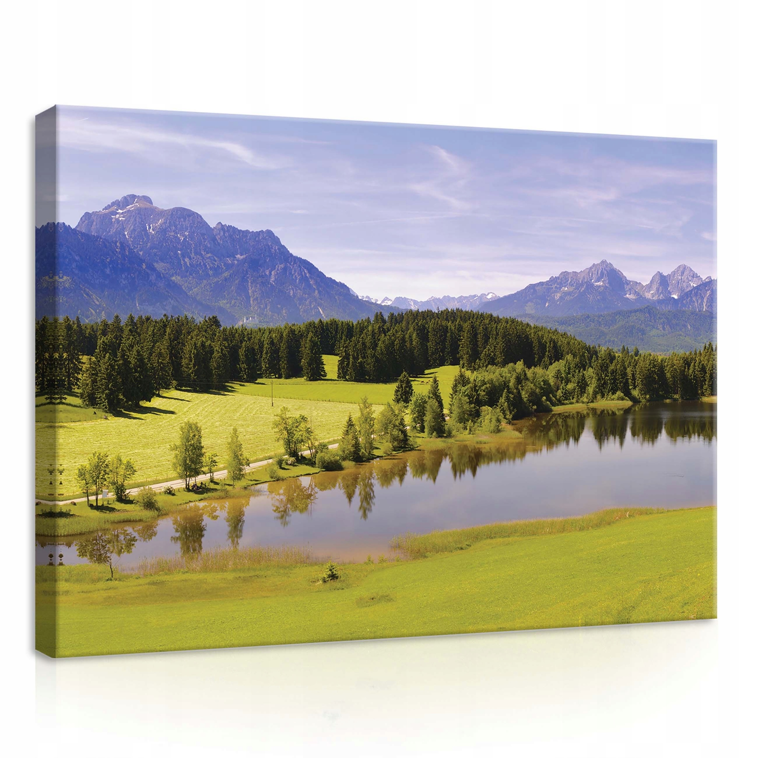 Obraz 70x50 Horská krajina jezero les louky klid příroda panorama