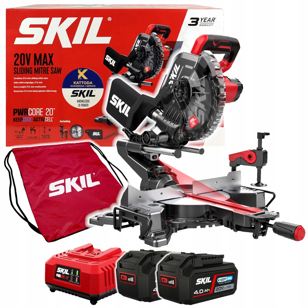 Ukośnica akumulatorowa Skil 20V 3590 Posuw 216mm 2x4.0Ah