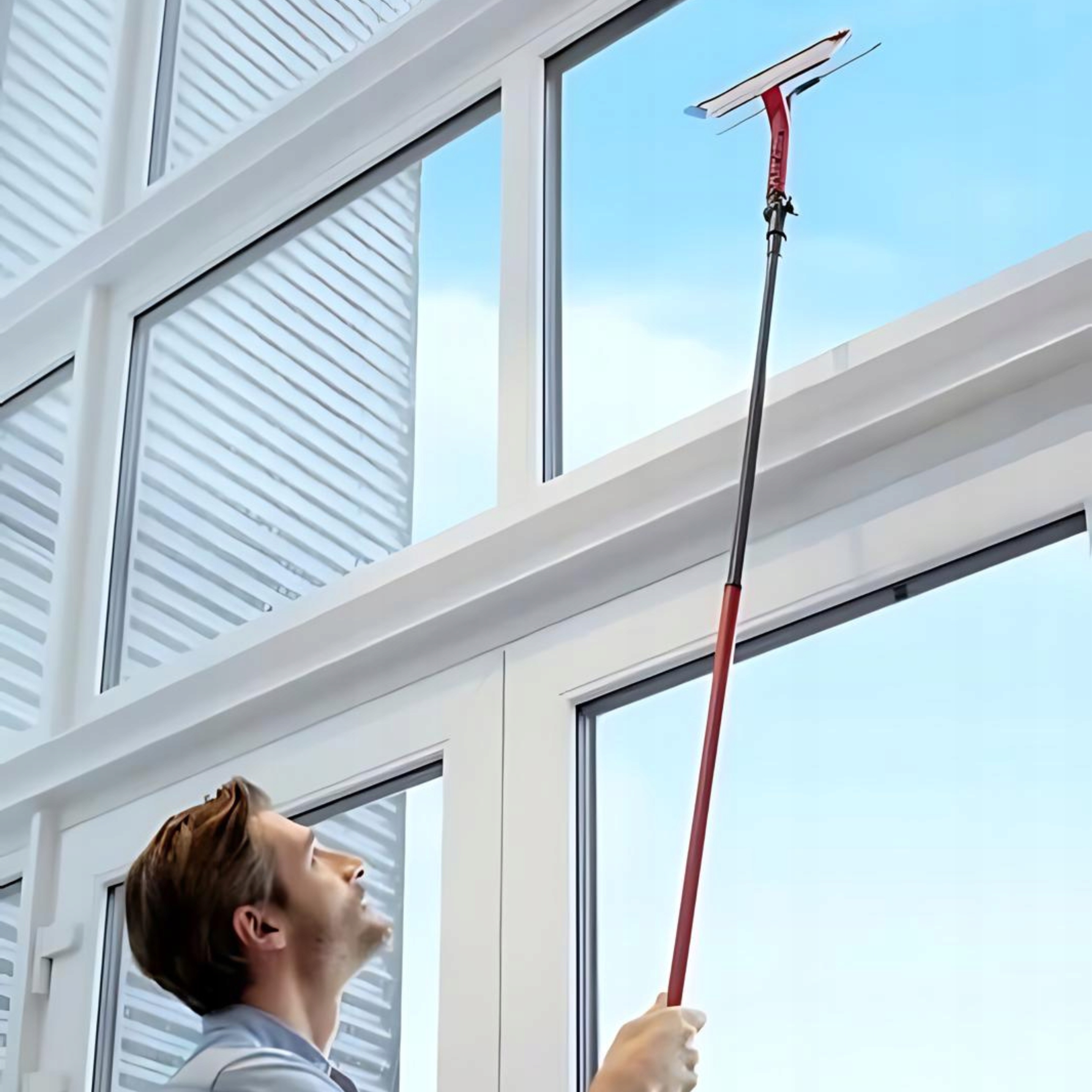 VILEDA MYJKA ŚCIĄGACZKA DO OKIEN Z DRĄŻKIEM 2w1 DO ŚWIETLIKÓW DACHOWYCH Maksymalna szerokość ściągaczki 30 cm