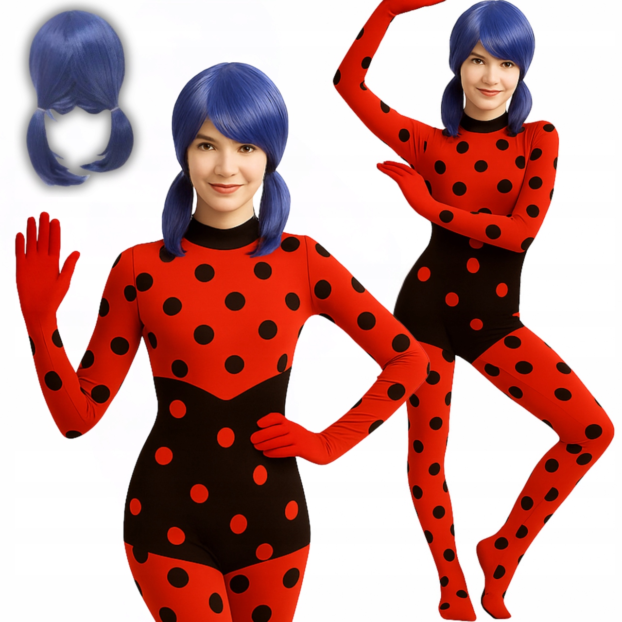 Kostým Převlek Beruška S Puntíky Cosplay Kombinéza Bal XL XXL