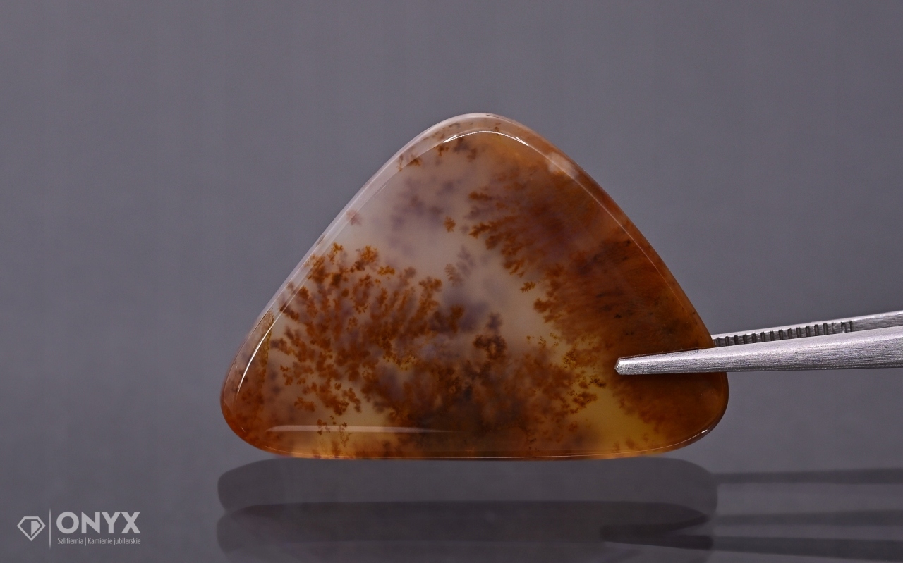 Dendritový achát z Kazachstánu konvexní dlaždice nere