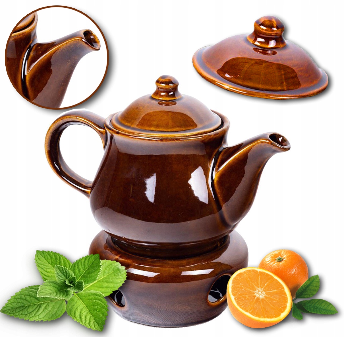 Konvice Keramická Konvice S Ohřívačem Čaje A Vína Kamionka 1 L