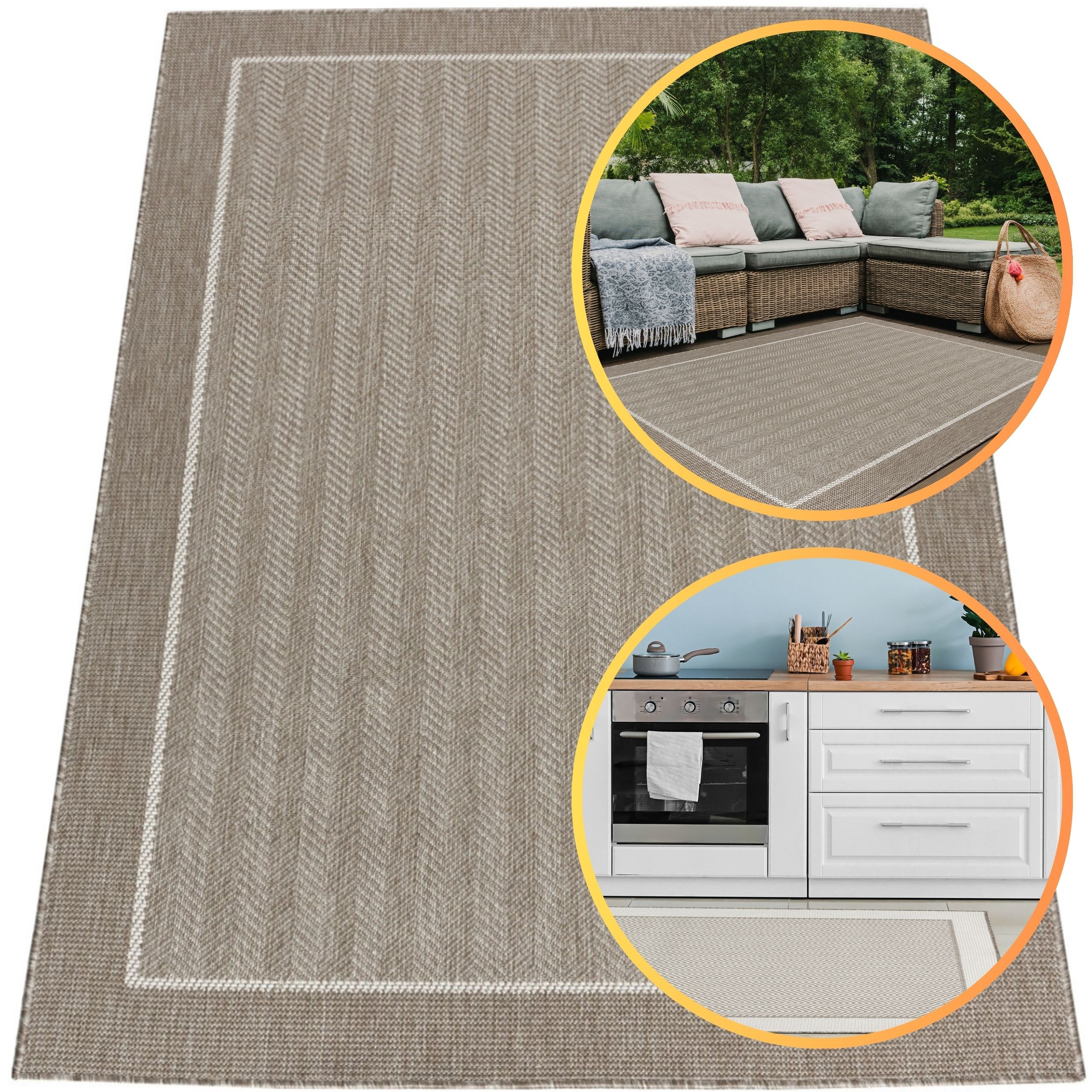 Koberec 120x170 Lana Béžový Proplétaný Koberec Plochý Tkaný