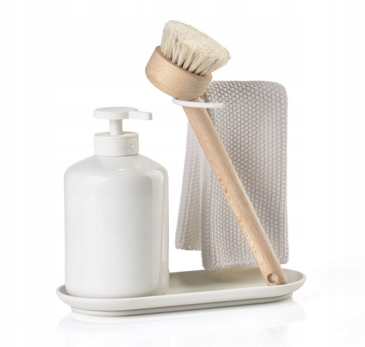 Zone Inu Organizér do umývadla Dávkovač Kefa Utierka Biela Offwhite