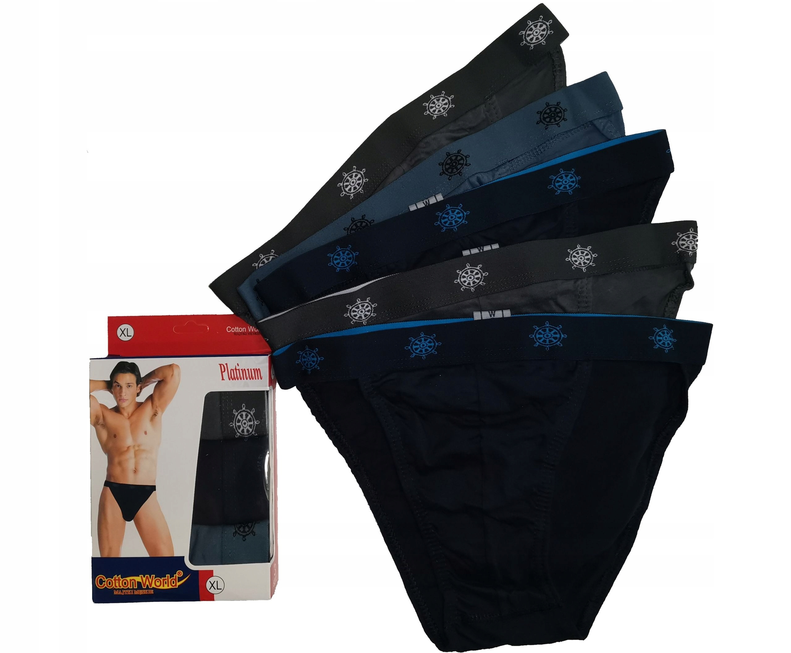 6x Slipy Tango cotton world Majtki 100% bawełna na szerokiej gumie L