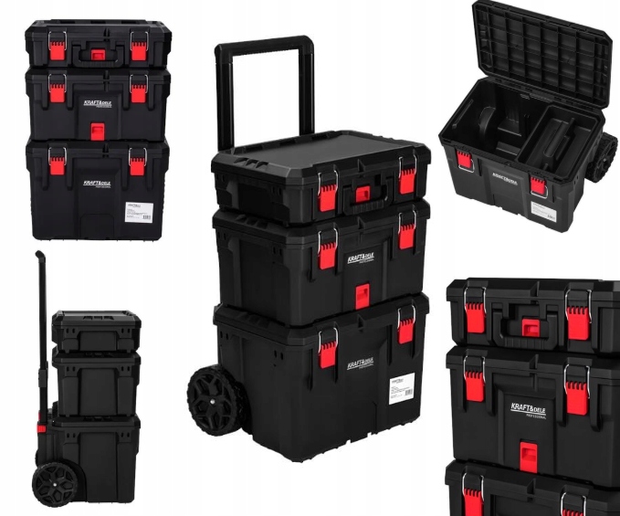 Vozík Na Náradie S 3 Mobilnými Boxami Na Kolesách, Pevný, Čierny Kraft&dele