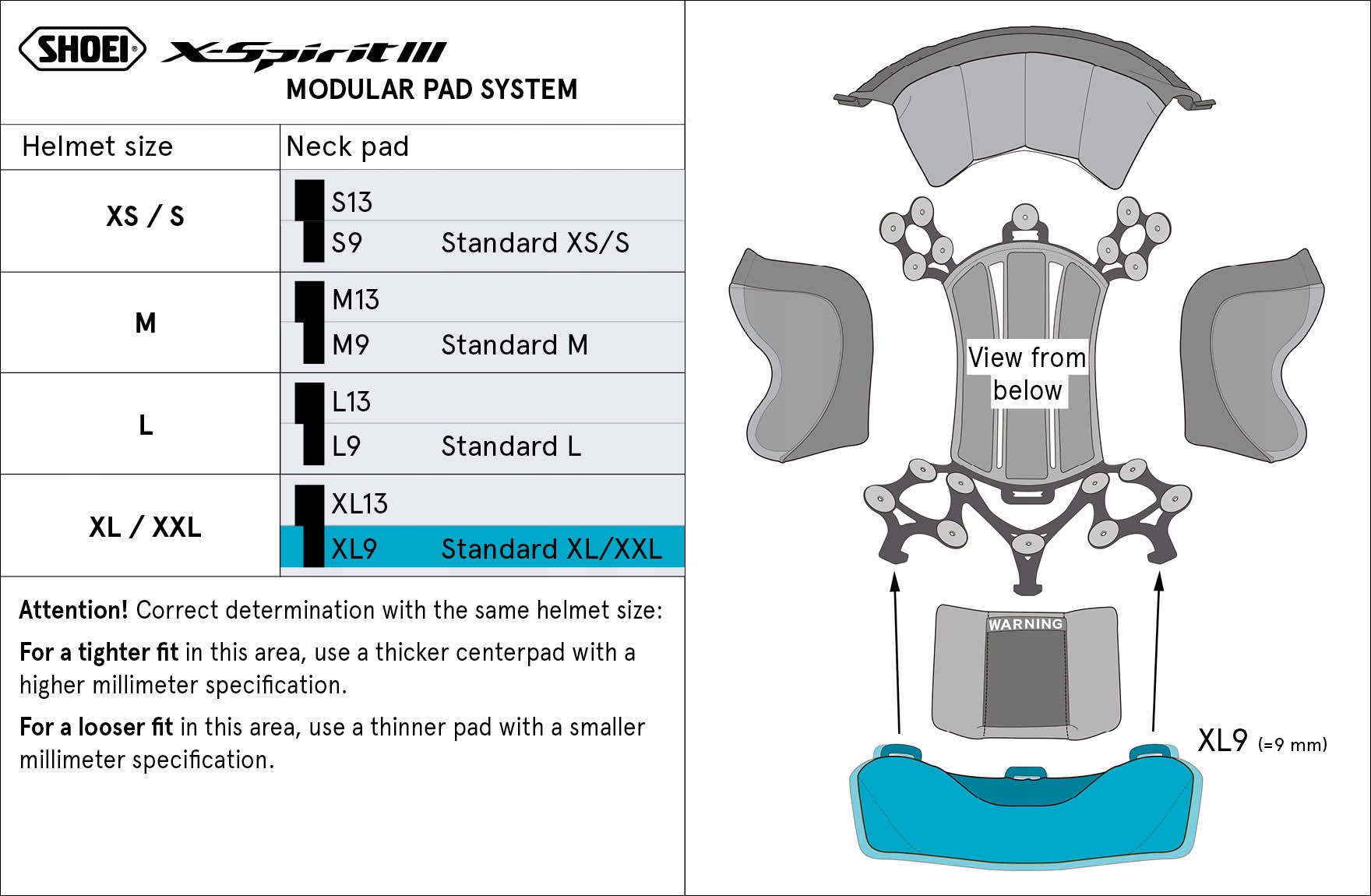 SHOEI WKŁADKA CENTRALNA TYP-I KOŁNIERZ XL9 DO X-SPIRIT 3 Producent Shoei